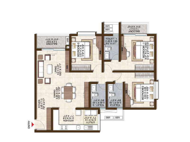 Floor plan of Kohinoor Regalia Towers &mdash; photo gallery, images, brochure, amenities, cost sheet, price breakup, availability details, RERA number, RERA certificate, possession date, layout plan, logo, floor plan, master plan, and location map showcasing project highlights and features.